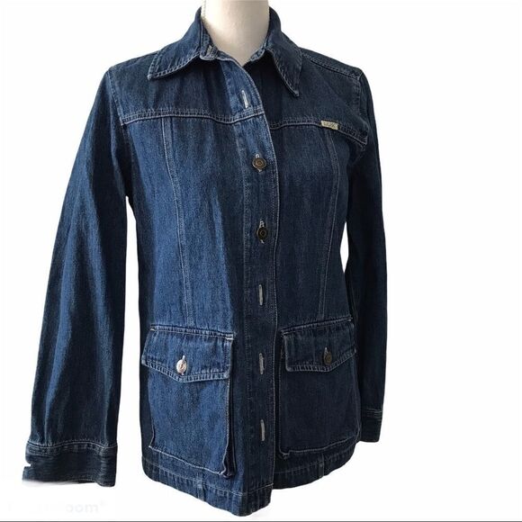 Blassport Vtg Button Pocket Denim Jean Jacket S - Picture 1 of 14